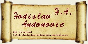 Hodislav Andonović vizit kartica